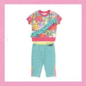 NEW Matilda Jane Born To Be Brave Top Let's Be Loud Crop Leggings Set Outfit 2T